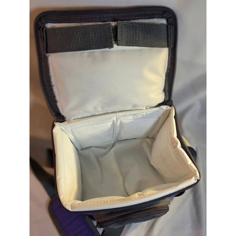 Inner Zero Degrees Insulated Cooler Bag Purple Grey Soft Sided Lunch Travel Tote